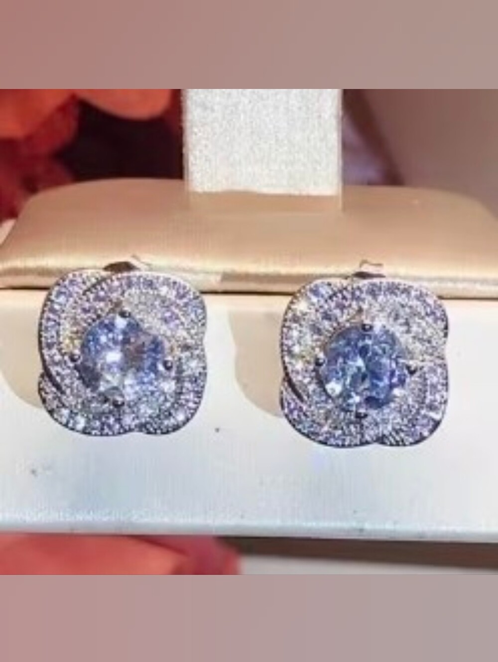 $8 Each Or Bundle 5/$20 Elegant Silver-Tone Crystal Halo Swirl Stud Earrings